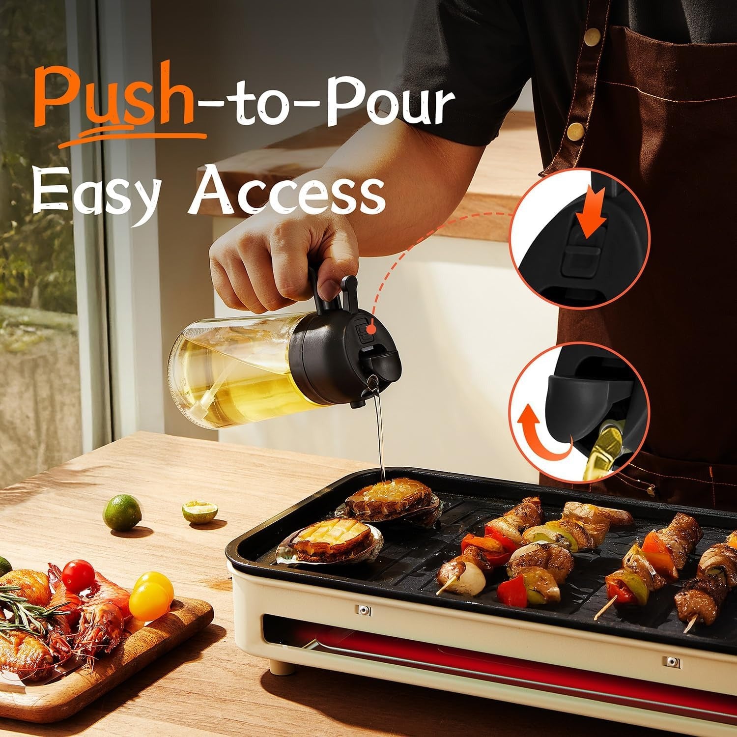 Smart Oil Dispenser & Sprayer – Control Every Drop for Healthier Cooking
