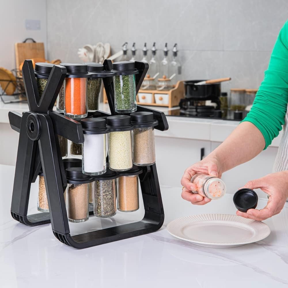 Smart Spice Rack Organizer – 18 Spice Jars for a Neat & Stylish Kitchen