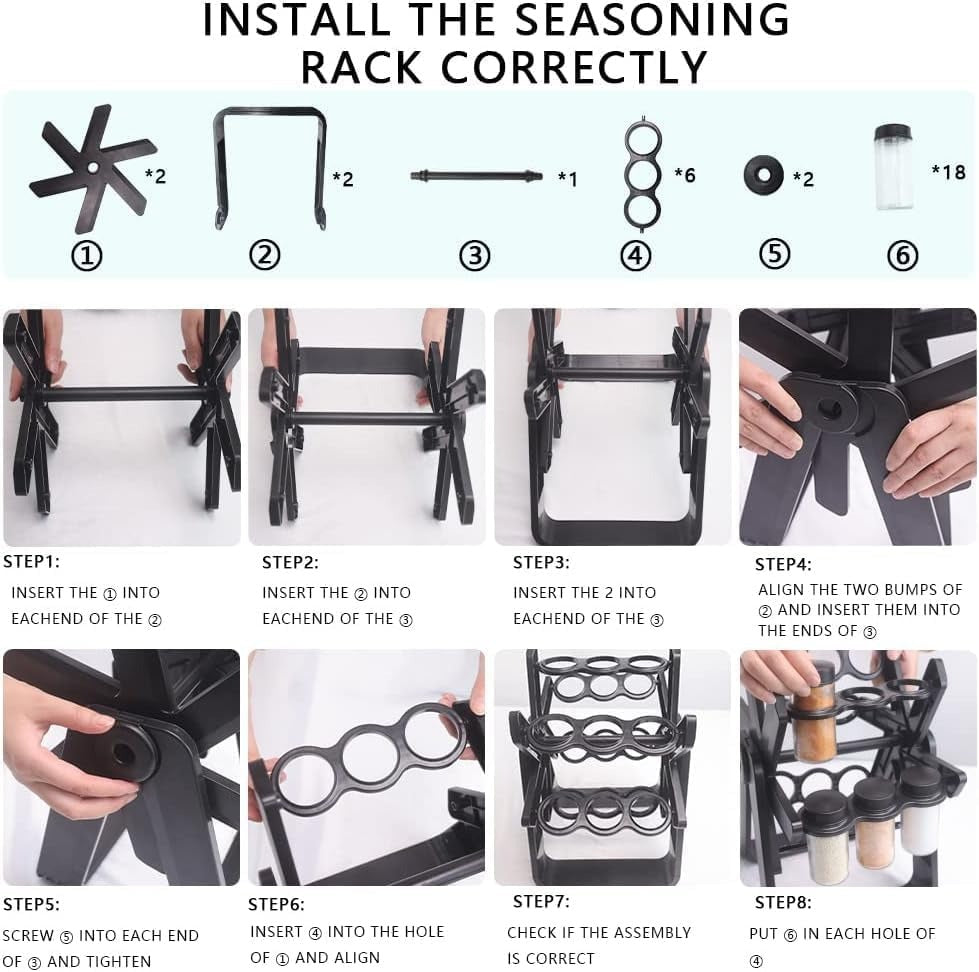 Smart Spice Rack Organizer – 18 Spice Jars for a Neat & Stylish Kitchen