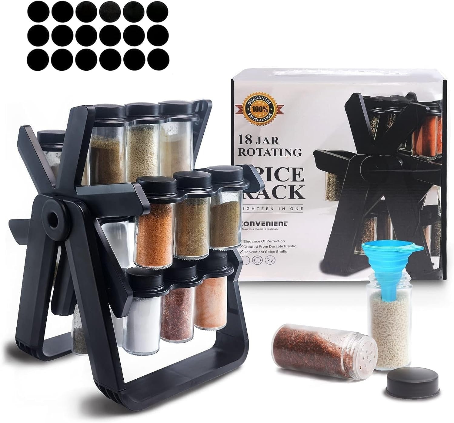 Smart Spice Rack Organizer – 18 Spice Jars for a Neat & Stylish Kitchen