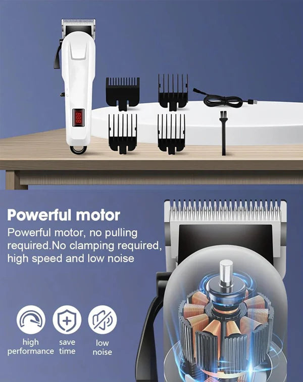 Professional Cordless Hair Clipper – Trim, Style & Shine Anywhere!